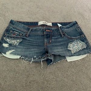 Hollister short shorts with gem embellished pocket